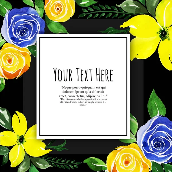 Tarjeta Invitación Floral Acuarela Fondo Multiuso Para Aniversario Cumpleaños Boda — Vector de stock