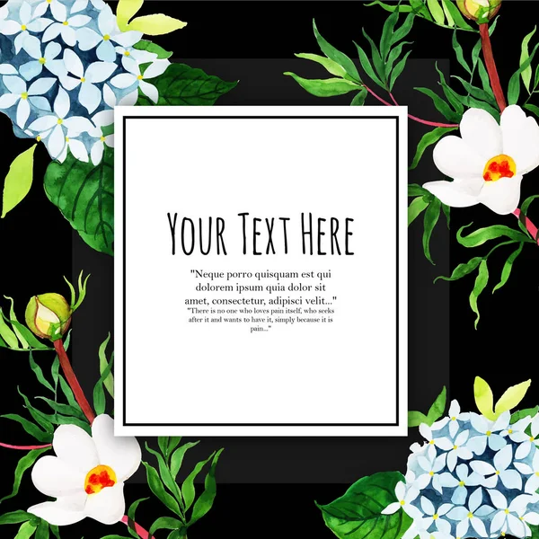 Watercolor Floral Invitation Card Multi Purpose Background Anniversary Birthday Wedding — Stock Vector