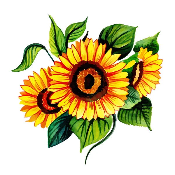 Acuarela Elemento Floral Primavera — Vector de stock