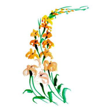 Suluboya Bahar Çiçek Elementi