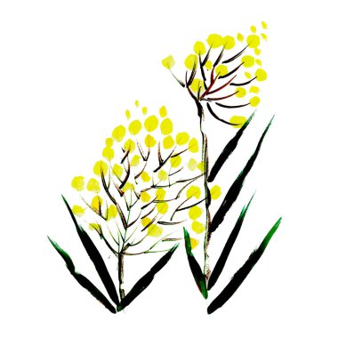 Suluboya Bahar Çiçek Elementi