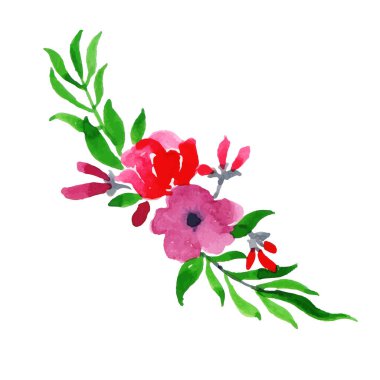 Suluboya Bahar Çiçek Elementi