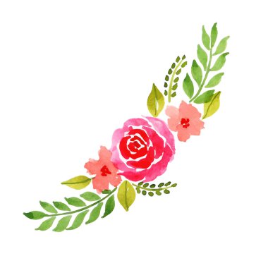 Suluboya Bahar Çiçek Elementi