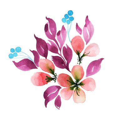 Suluboya Bahar Çiçek Elementi