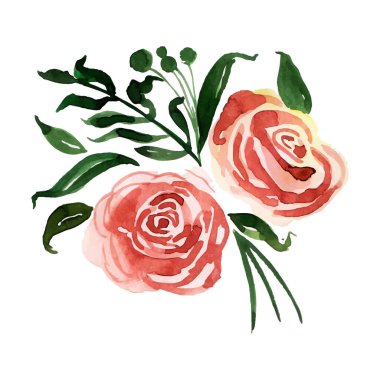 Suluboya Bahar Çiçek Elementi