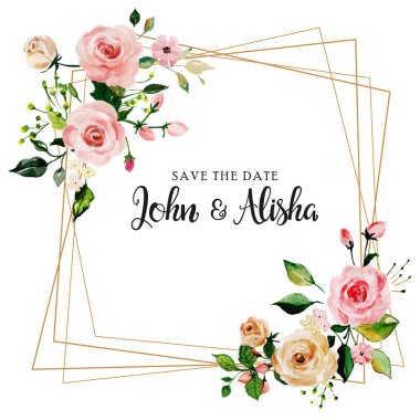 Beyaz arkaplanda izole edilmiş suluboya çiçekleri