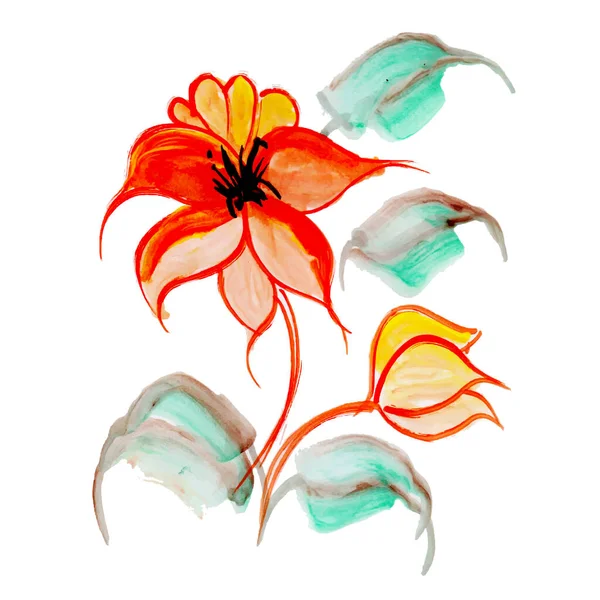 Acuarela Elemento Floral Primavera — Vector de stock