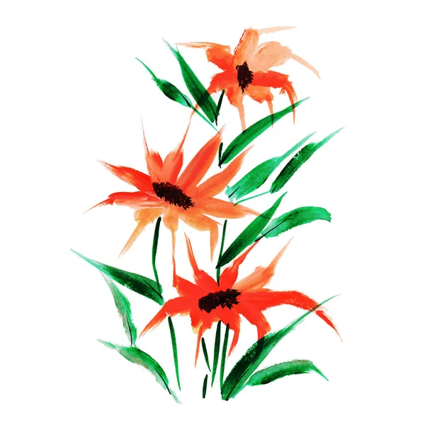 Watercolor Elemento Floral Primavera —  Vetores de Stock
