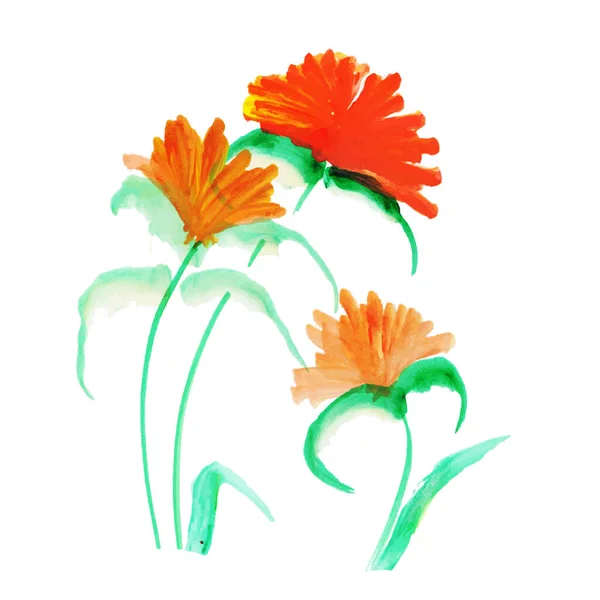 水彩春の花要素 — ストックベクタ