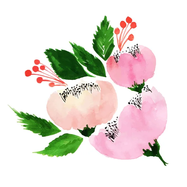 Aquarell Frühling Florales Element — Stockvektor