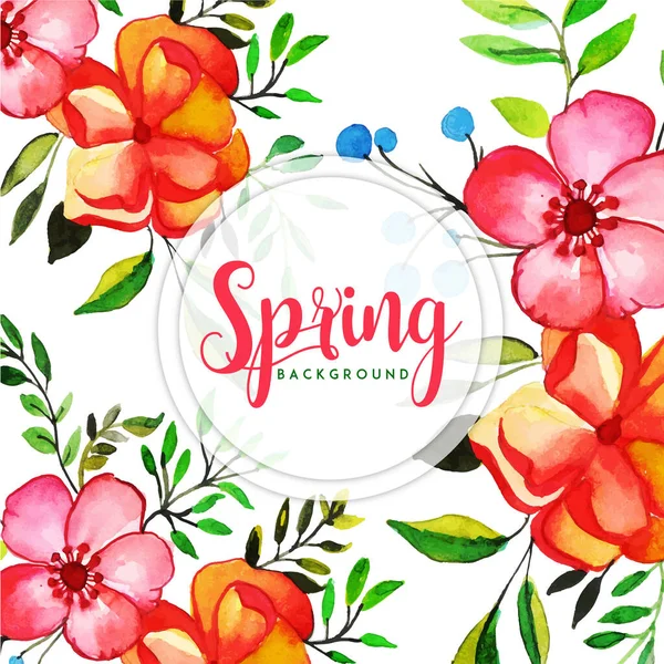 Aquarell Frühling Blumigen Hintergrund — Stockvektor