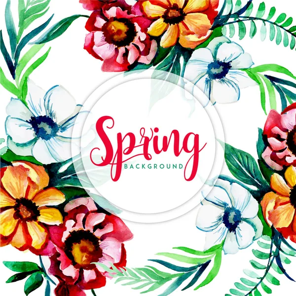 Acuarela Primavera Fondo Floral — Vector de stock