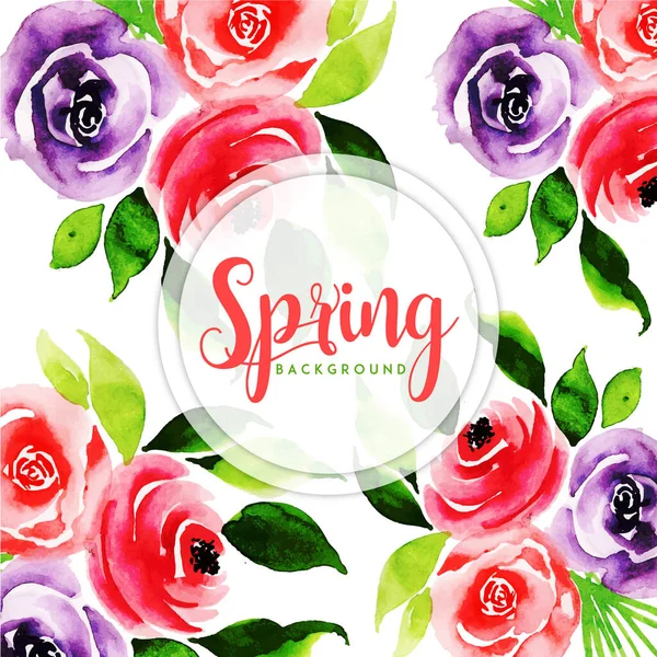 Acuarela Primavera Fondo Floral — Vector de stock