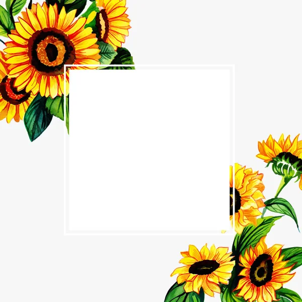 Akvarell Floral Frame Többcélú Háttér Évforduló Születésnap Esküvő Egyéb Ünnepségek — Stock Vector