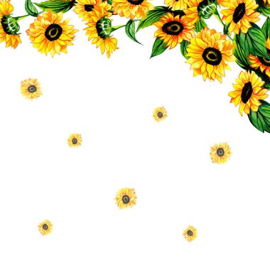 Yıldönümü, doğum günü, düğün ve diğer kutlamalar için suluboya çiçek çok amaçlı arka plan