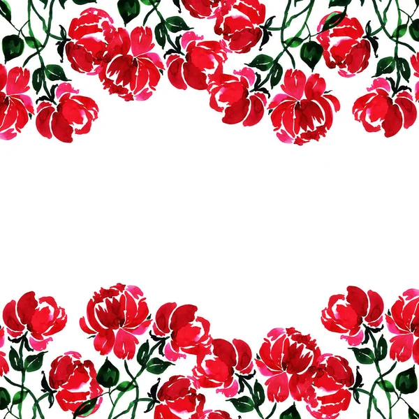 Watercolor Floral Frame Fundo Múltiplos Propósitos Para Aniversário Aniversário Casamento — Vetor de Stock