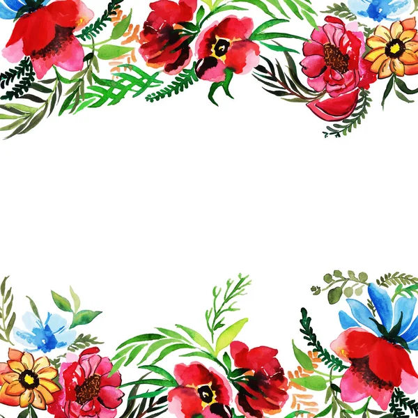 Цветочные Рамки Акварели Многоцелевой Фон Юбилея Дня Рождения Свадьбы Других — стоковый вектор