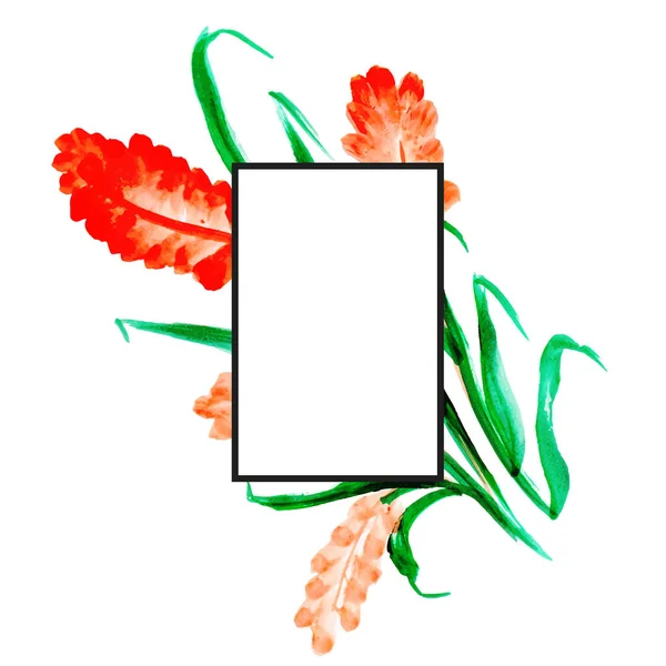 Watercolor Floral Frame Multi Purpose Background Ювілею Дня Народження Весілля — стоковий вектор