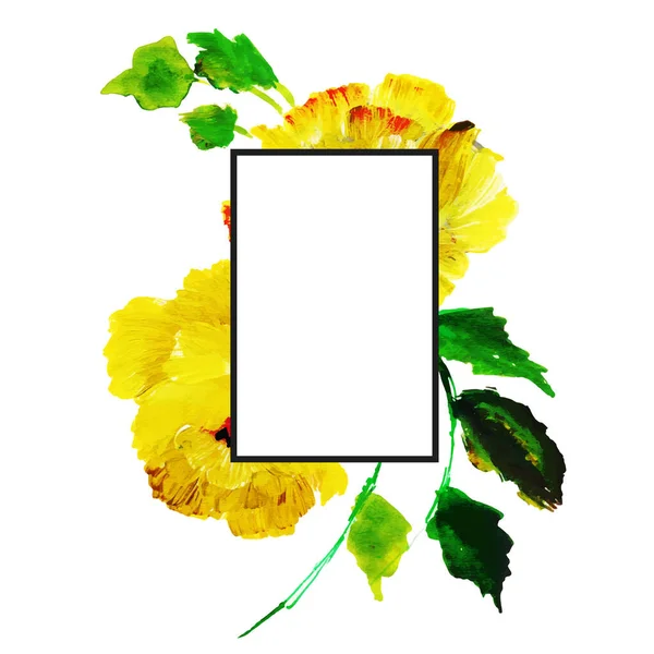 Akvarell Floral Frame Többcélú Háttér Évforduló Születésnap Esküvő Egyéb Ünnepségek — Stock Vector