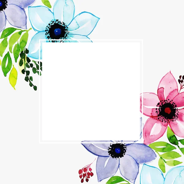 Watercolor Floral Frame Multi Purpose Background Ювілею Дня Народження Весілля — стоковий вектор