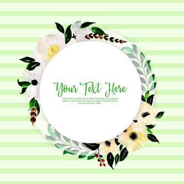 Suluboya Çiçek Çerçeve Çok Amaçlı Arkaplan