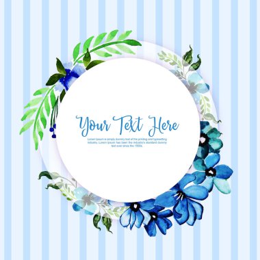 Suluboya Çiçek Çerçeve Çok Amaçlı Arkaplan