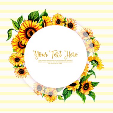 Suluboya Çiçek Çerçeve Çok Amaçlı Arkaplan