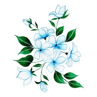 Suluboya Çiçek Şablonu