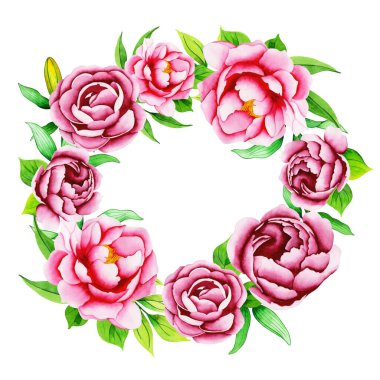 Suluboya Çiçek Çelengi