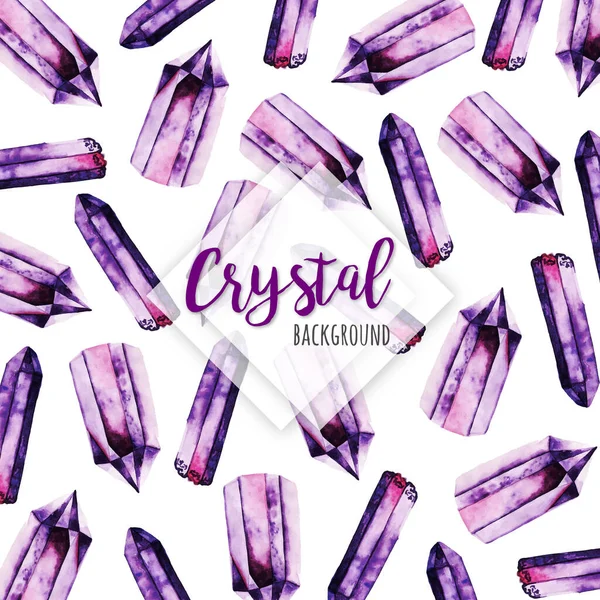 Aquarell Schöne Kristall Hintergrund — Stockvektor