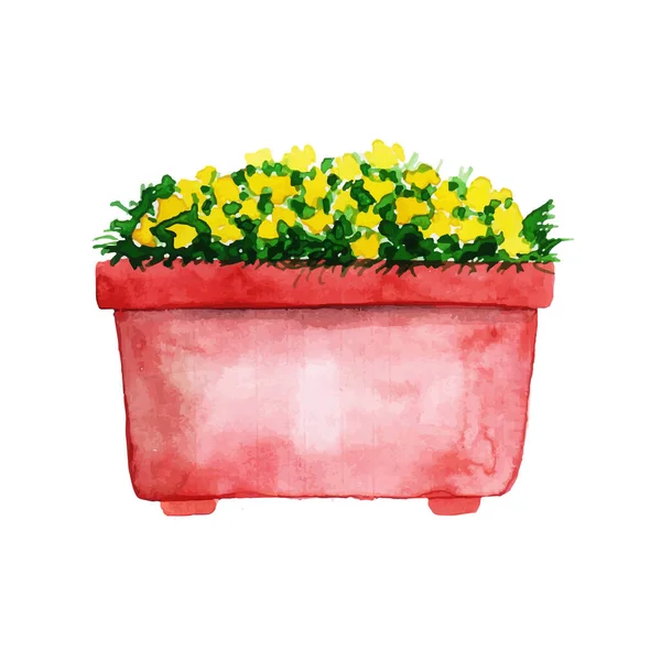 水彩春の花器 — ストックベクタ