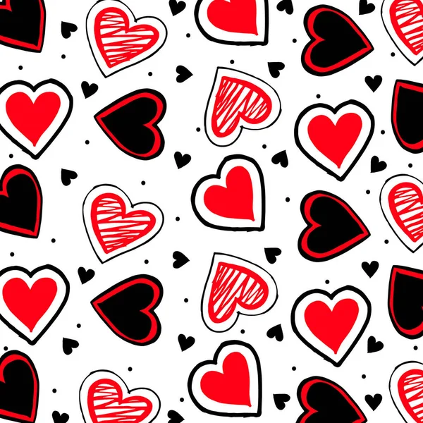 Ručně Kreslené Barevné Srdce Valentine Pozadí — Stockový vektor