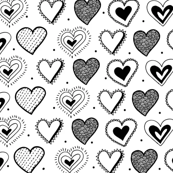 Ručně Kreslené Barevné Srdce Valentine Pozadí — Stockový vektor