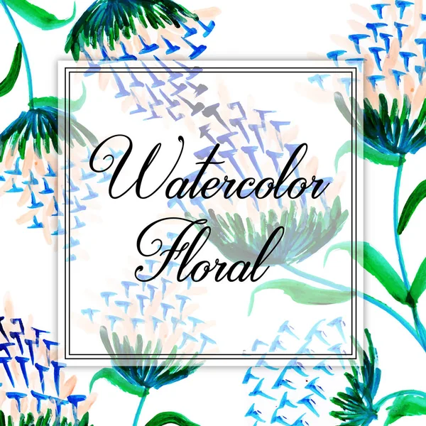 Aquarel Voorjaar Bloemen Multifunctionele Achtergrond — Stockvector