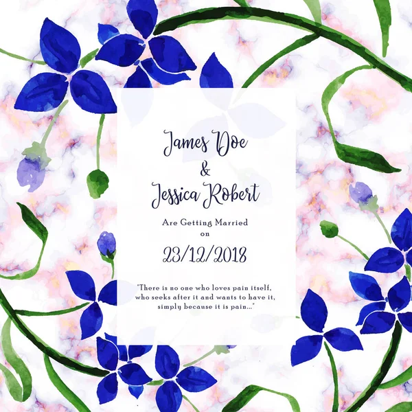 Textura Mármore Abstrato Com Modelo Cartão Convite Casamento Floral —  Vetores de Stock