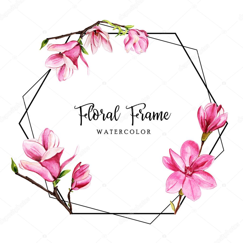 Watercolor Floral Frame Template