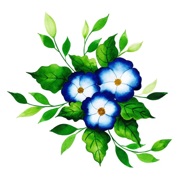 白い背景に孤立した水彩花 — ストックベクタ