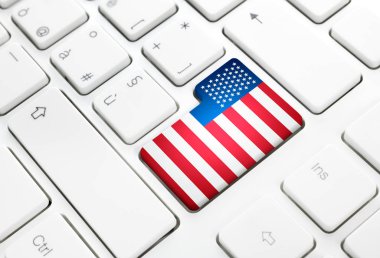 Amerika Birleşik Devletleri veya ABD web konsepti İngilizce dil. Fl