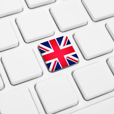 İngilizce dil ya da İngiltere'de web kavramı. İngiltere bayrak düğmesini o