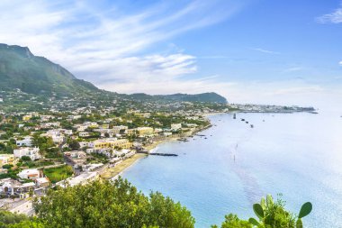 Ischia island and Forio beach coast panorama. Campania, Italy. clipart