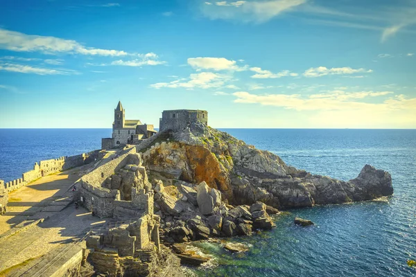 Портовенер Церковь Сан Фетро Скала Пять Земель Cinque Terre Лигурия — стоковое фото