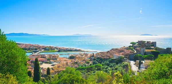 Castiglione Della Pescaia Stara Wioska Panorama Wybrzeża Maremma Toskania Włochy — Zdjęcie stockowe