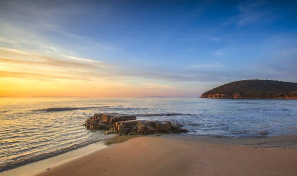 Sunset Cala Violina Bay Beach Maremma Tuscany Travel Destination Mediterranean — Stock Photo, Image