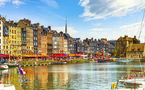 Honfleur Famous Village Harbor Skyline Normandy France Europe — Stock Photo, Image