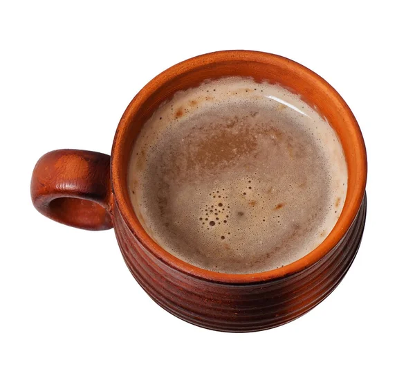 Cup av cappuccino isolerad på vit bakgrund. — Stockfoto