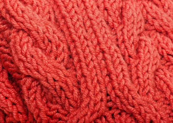 Achtergrond van rode breien (textiel). — Stockfoto
