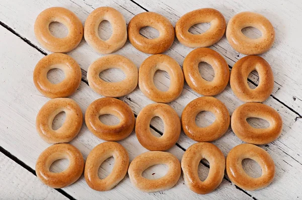 Tasty baked cookies on old wooden background. — Stock Photo, Image