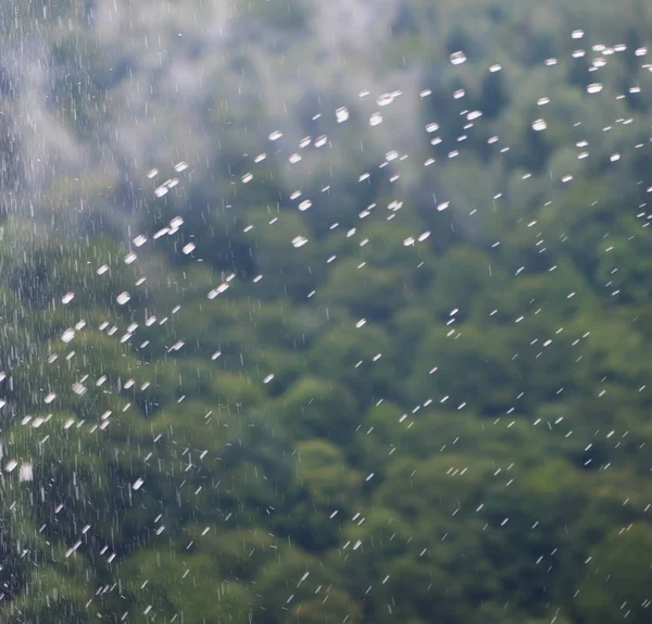 Размытый фон, природный дождь, горная местность . — стоковое фото
