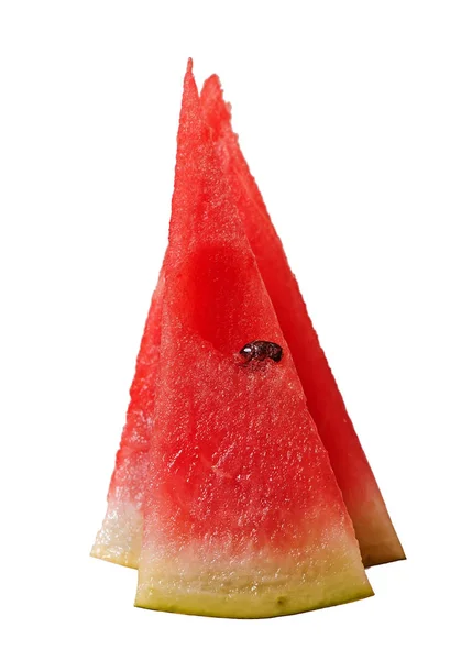 Scheiben Wassermelone isoliert auf weißem Hintergrund. — Stockfoto