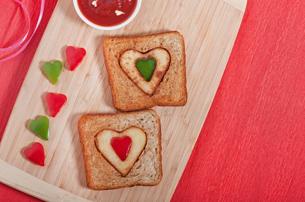 Frites Légumes Frais Hachés Forme Cœur Saint Valentin — Photo